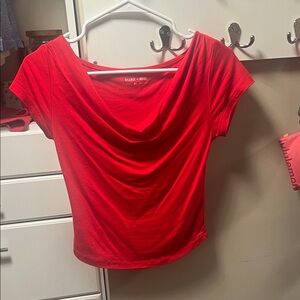 Silence + Noise Scarlet Drape Neck Blouse